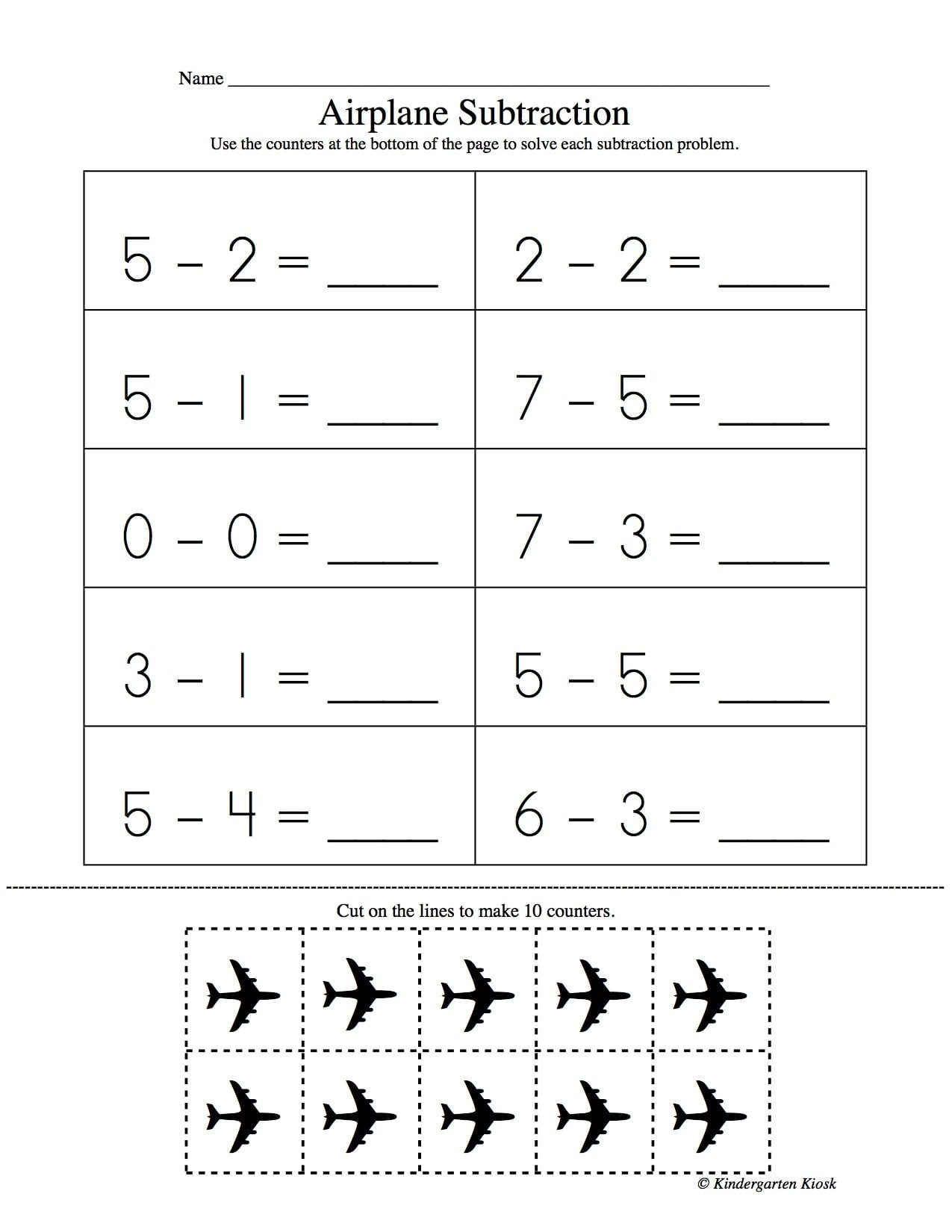 20 Subtraction Worksheets Kindergarten Free