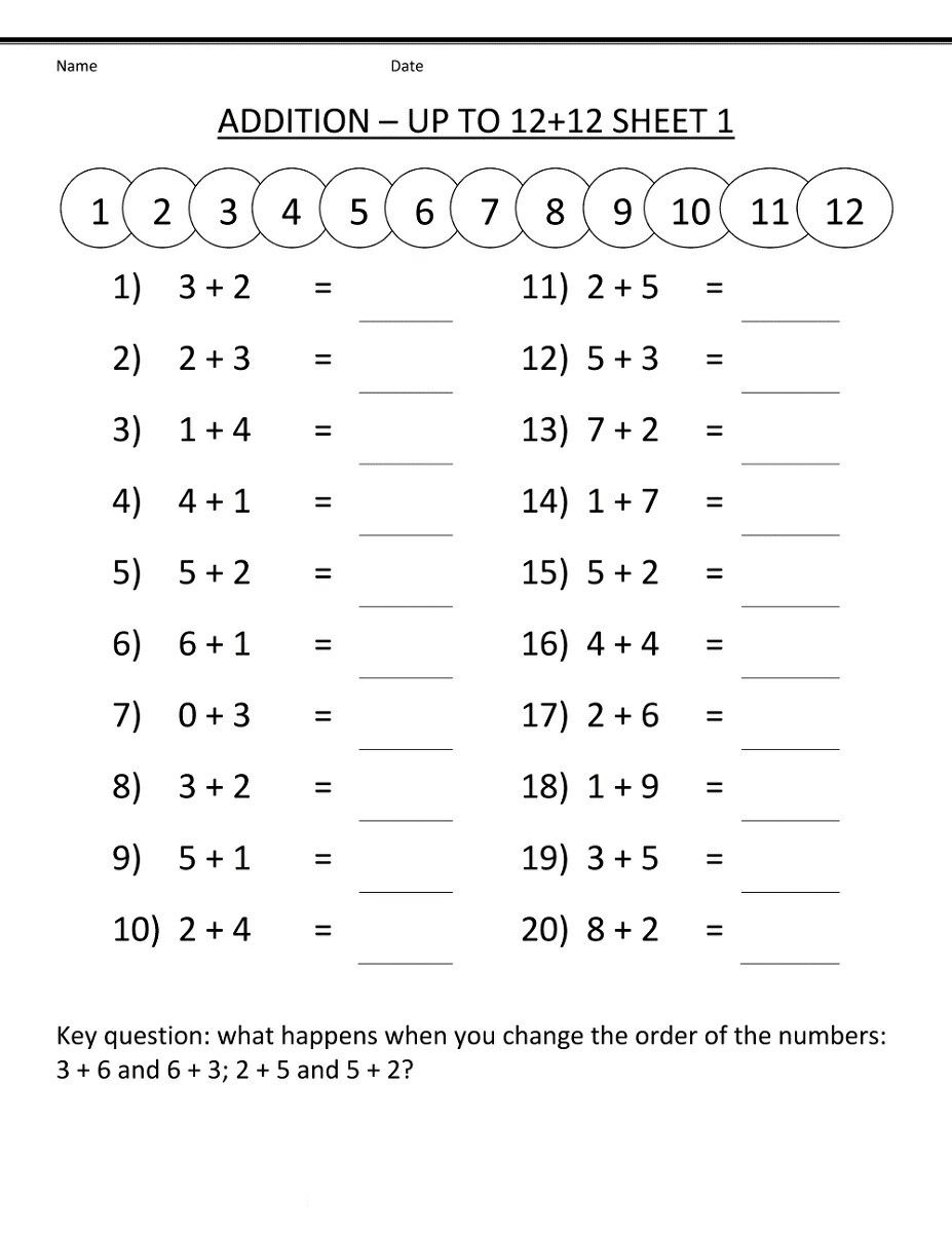 20 Worksheets For 1St Grade English Math Division