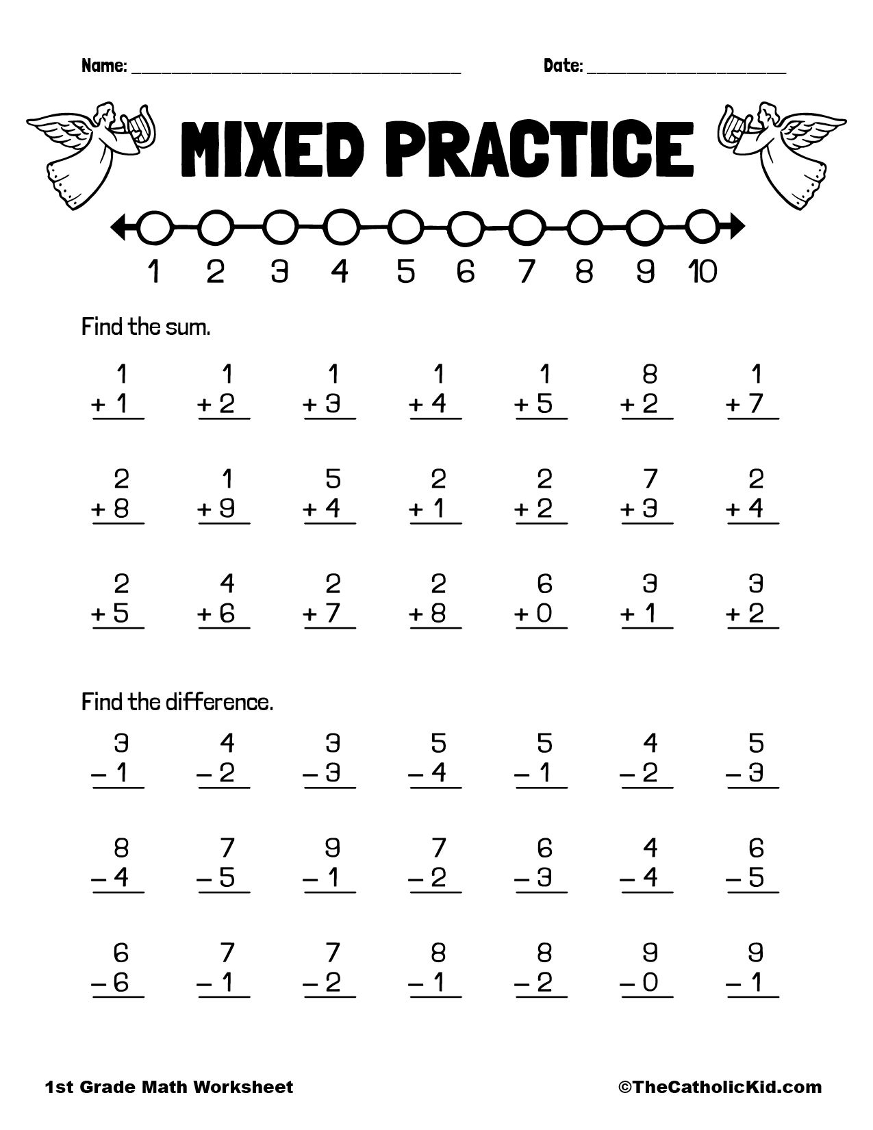 20 Worksheets For 1St Grade English Math Division