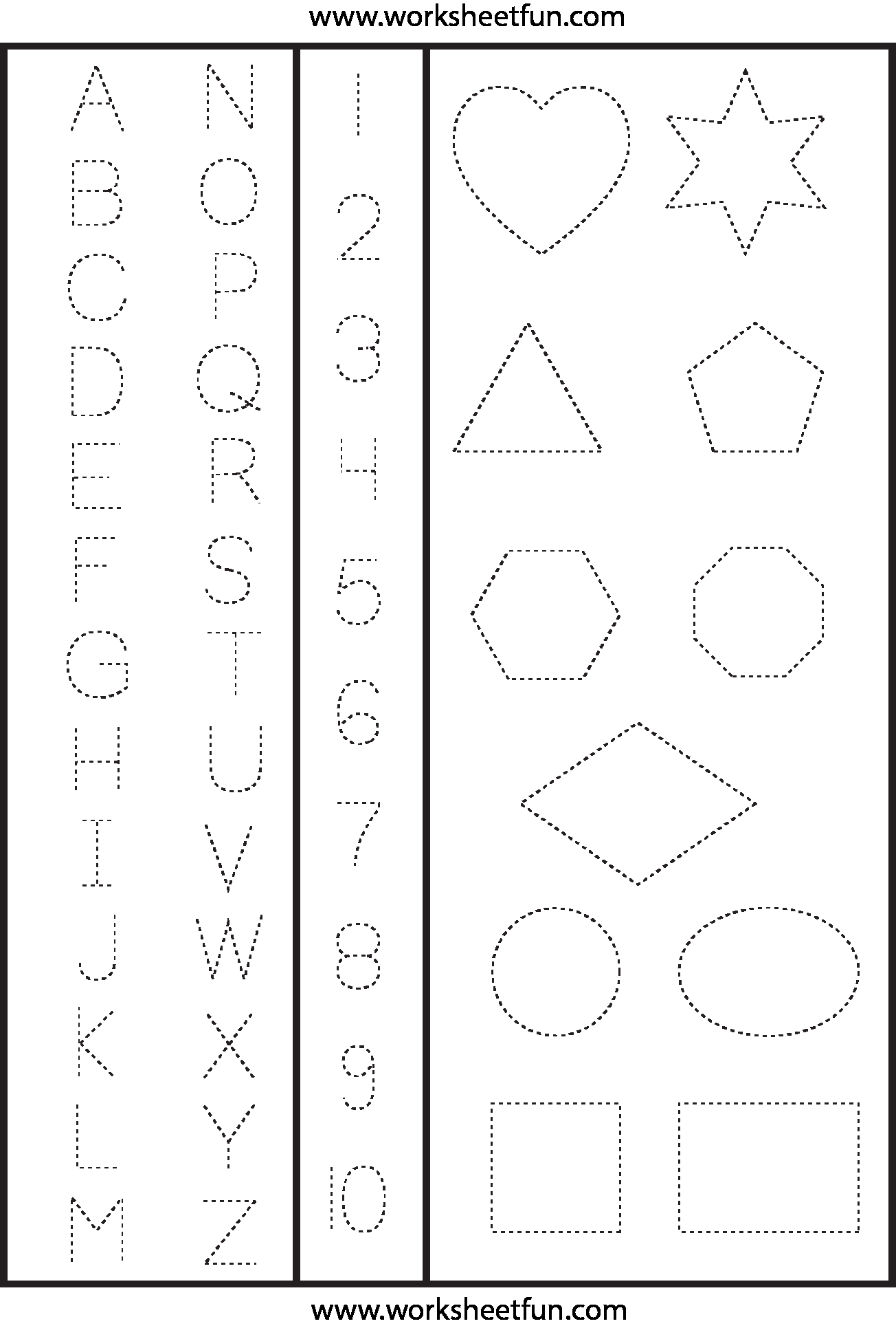 20 Worksheets For Preschool Kindergarten To Trace Shapes, Colors