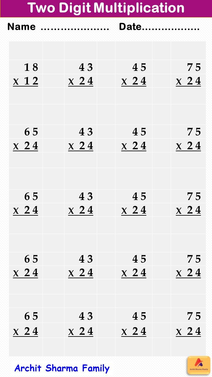 30 2 Digit Multiplication Worksheets For Grade 2 Division