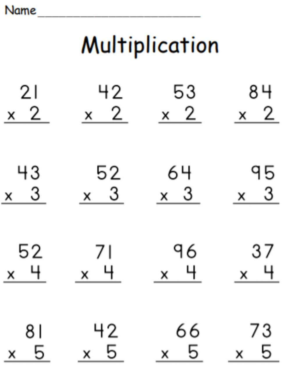 30 2 Digit Multiplication Worksheets For Grade 2 Division