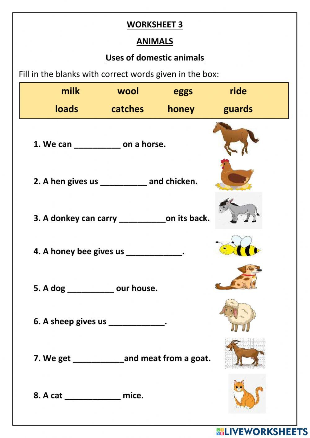 30 Animals And Their Sounds Worksheets Kindergarten