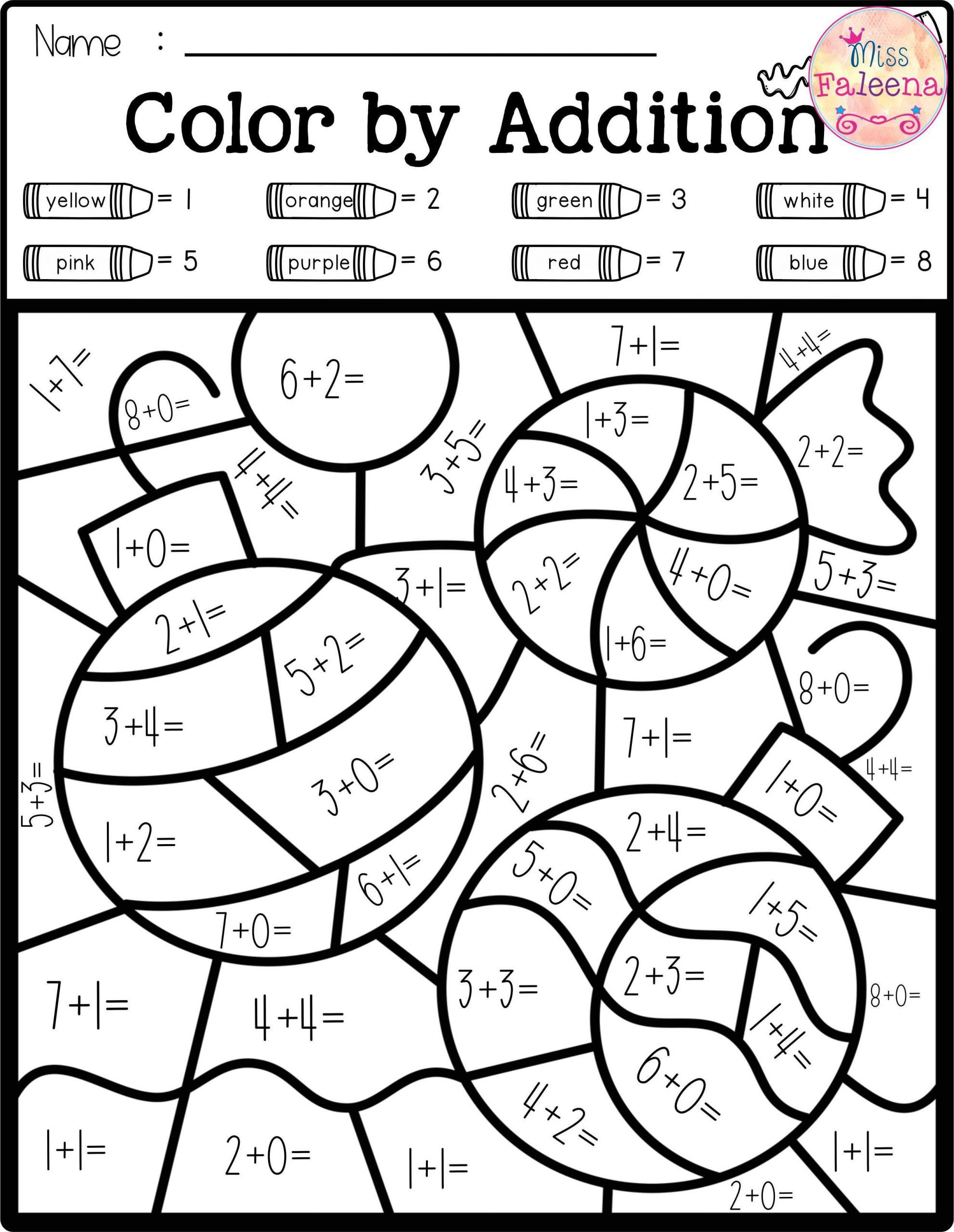 30 Color Addition Worksheets 2Nd