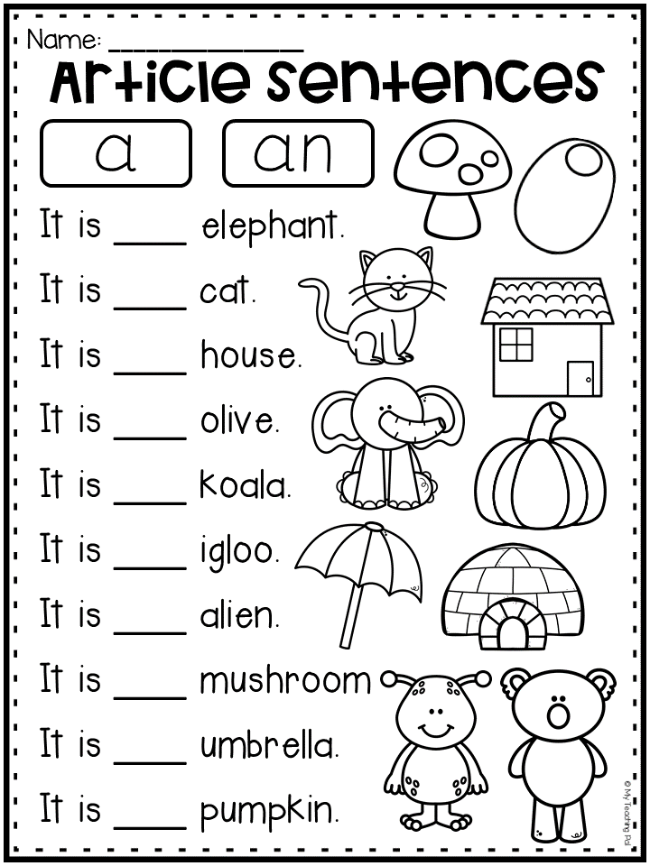 30 English Worksheets For Kindergarten Black And White