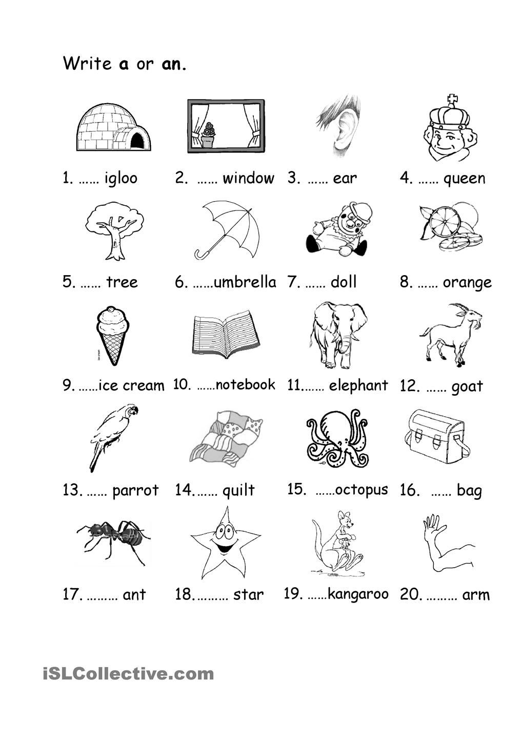 30 English Worksheets For Kindergarten Black And White