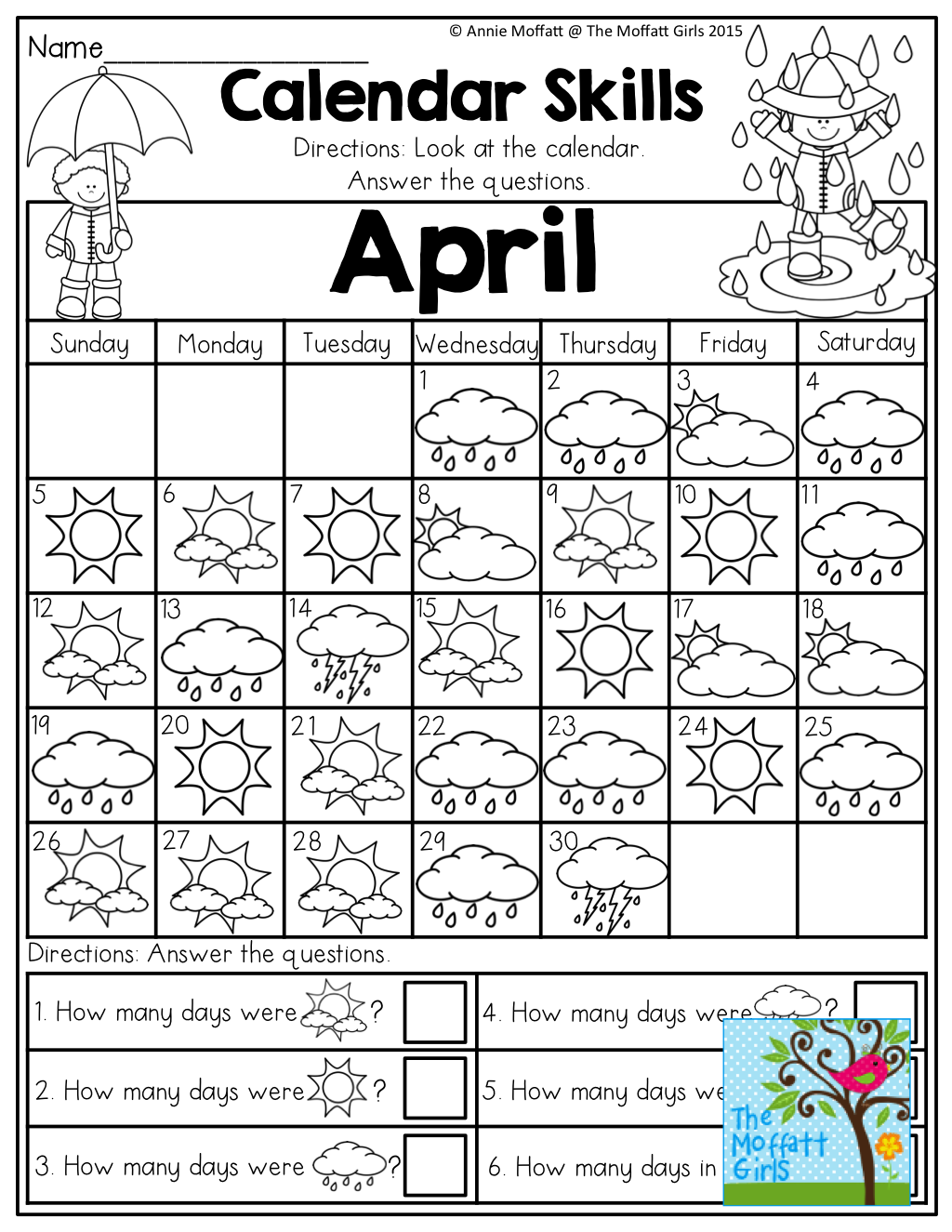 30 Free Calendar Worksheets Kindergarten