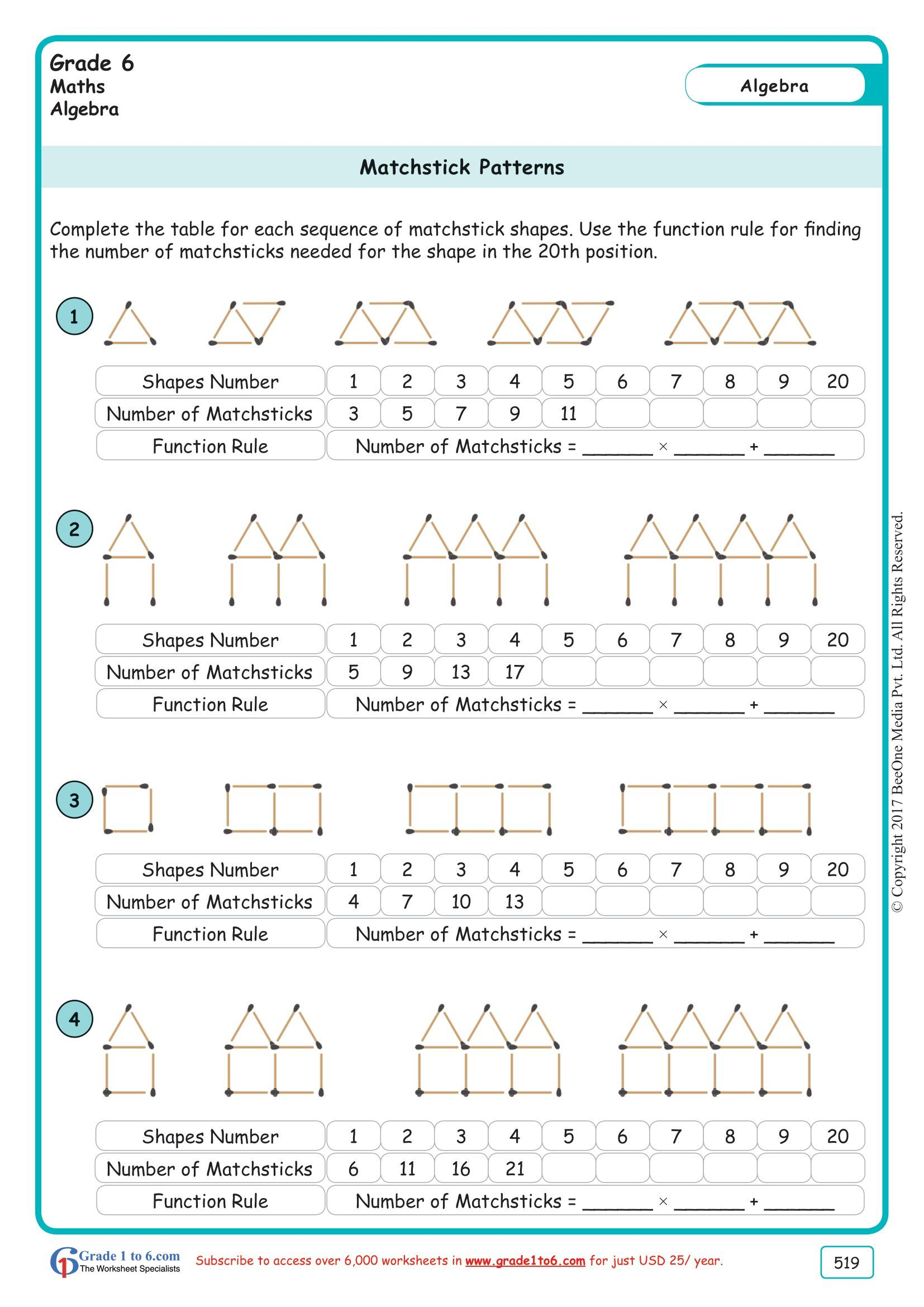 30 Grade 6 Math Worksheets Term 3