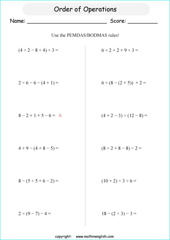 30 Grade 6 Math Worksheets Term 3