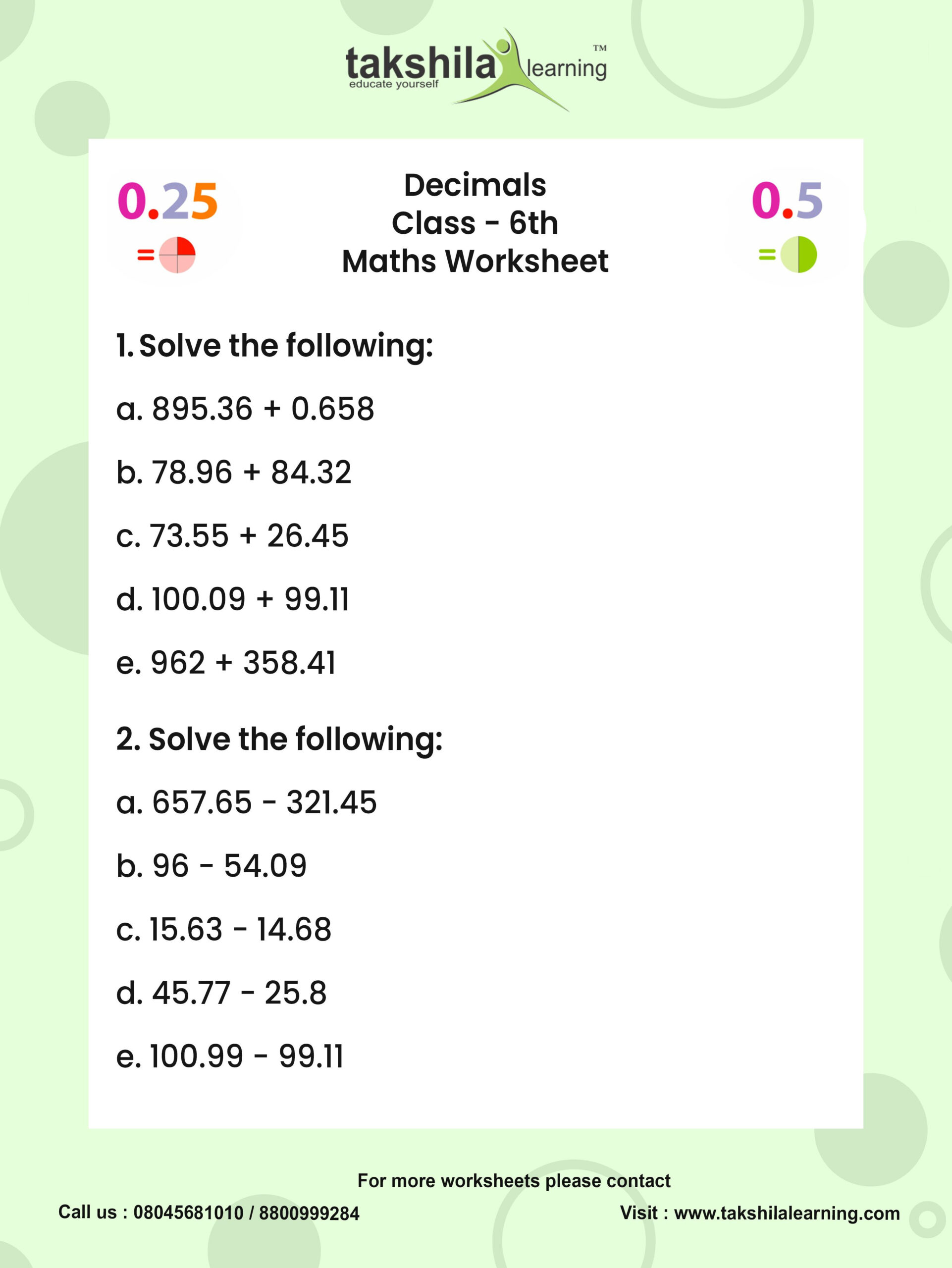 30 Grade 6 Math Worksheets Term 3