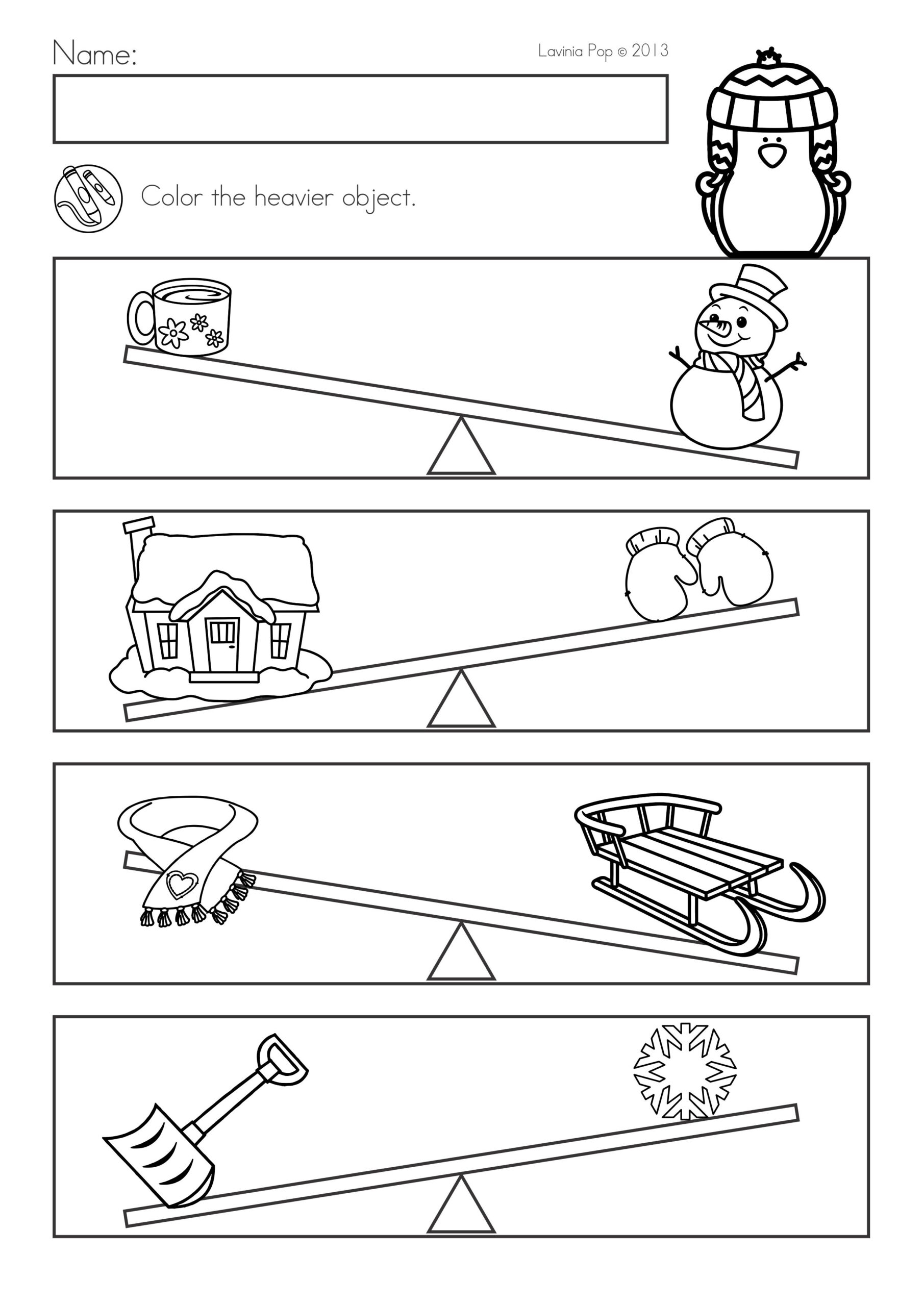 30 Heavy And Light Worksheets Kindergarten Printable