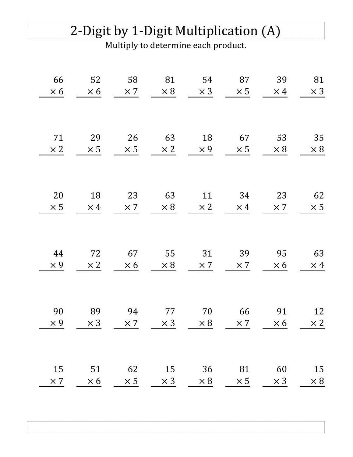 30 Multiplication Worksheets 6 To 9