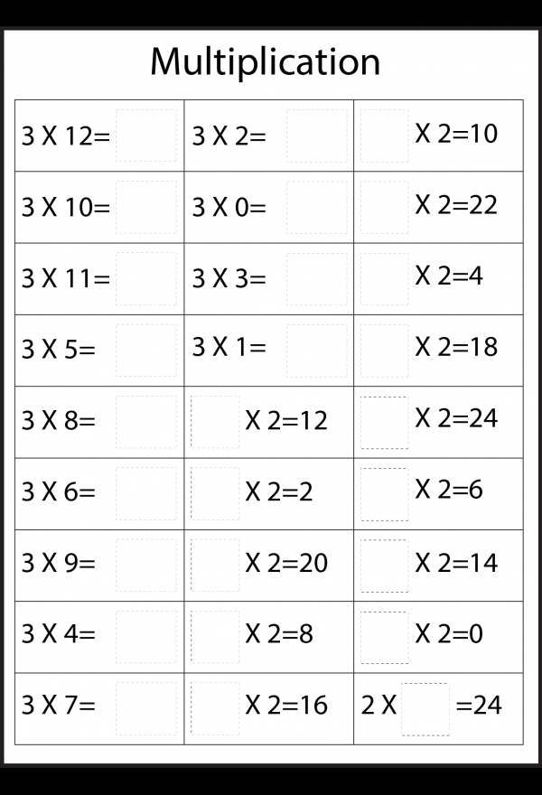 30 Multiplication Worksheets 6 To 9