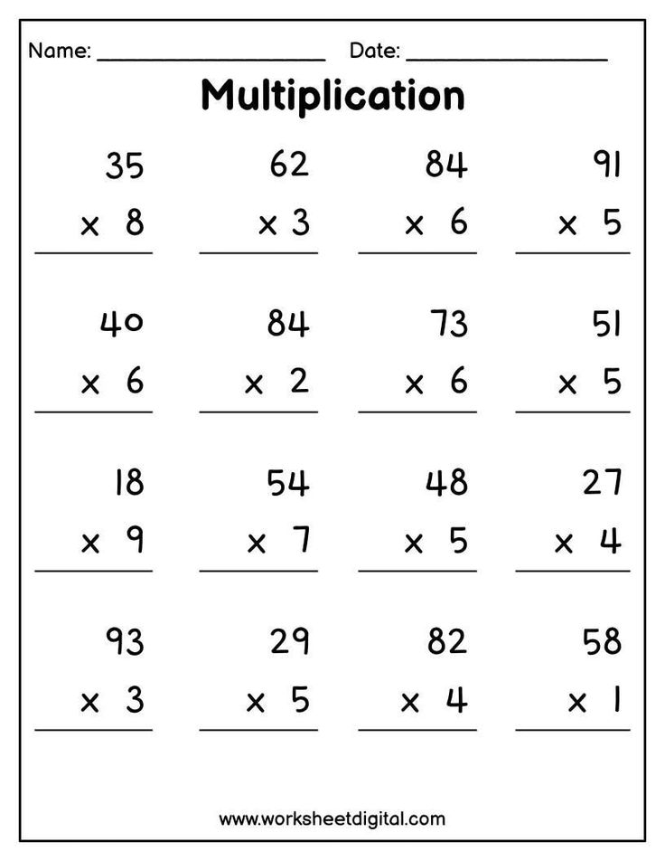 30 Multiplication Worksheets 6 To 9