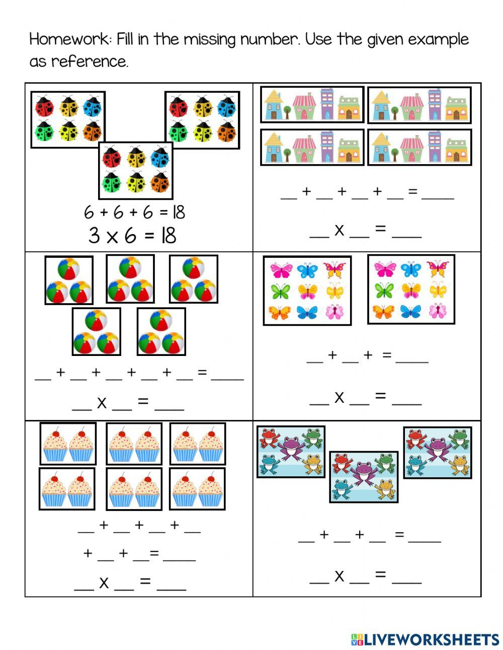 30 Multiplication Worksheets Repeated Addition