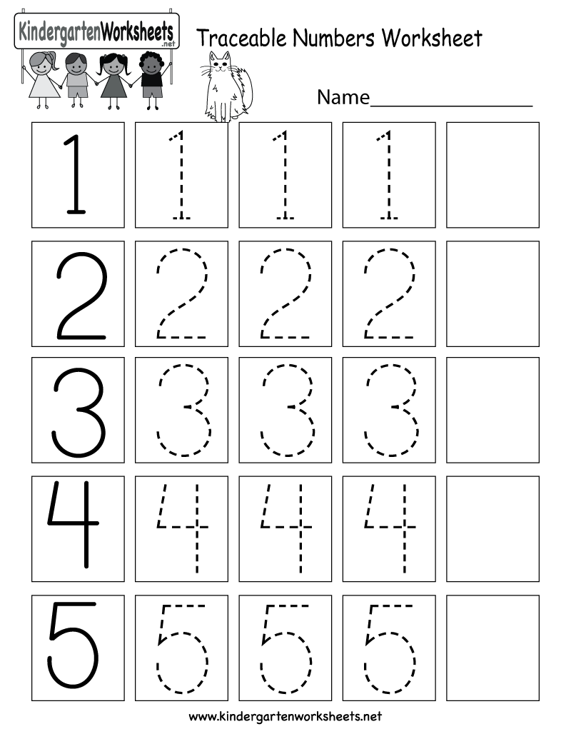 30 Number Tracing Worksheets For Kindergarten