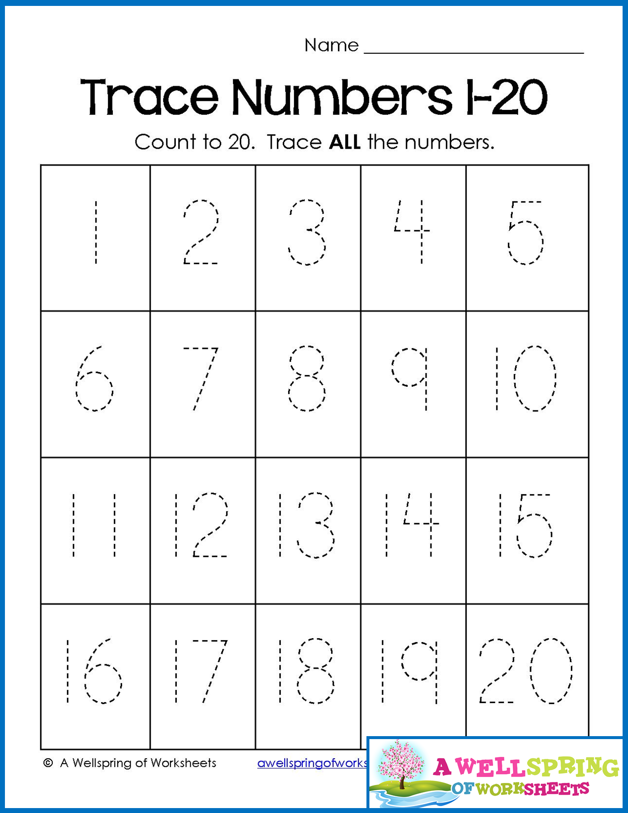 30 Number Tracing Worksheets For Kindergarten