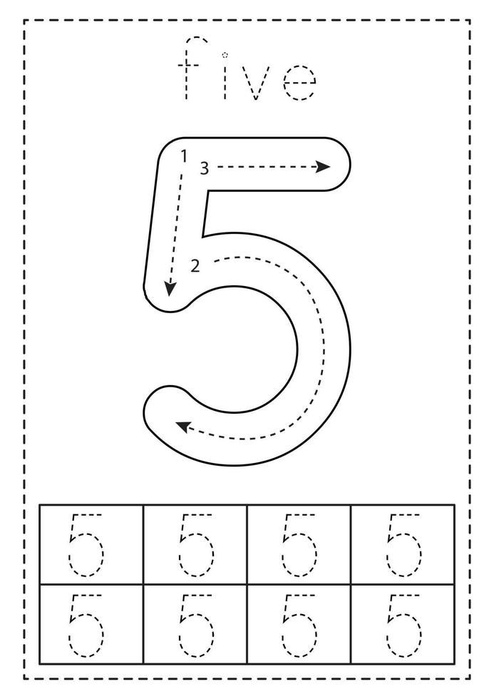 30 Number Tracing Worksheets For Kindergarten