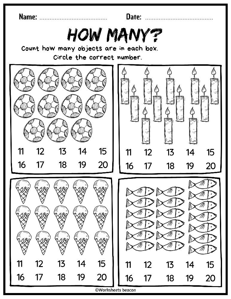 30 Numbers Worksheets Kindergarten Activities