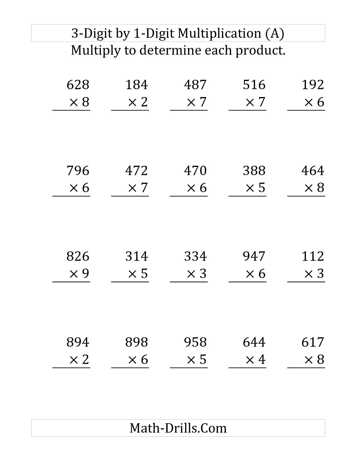 30 Printable Multiplication Worksheets 3Rd Grade