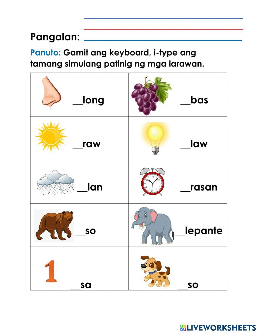 30 Reading Practice Worksheets Kindergarten Tagalog