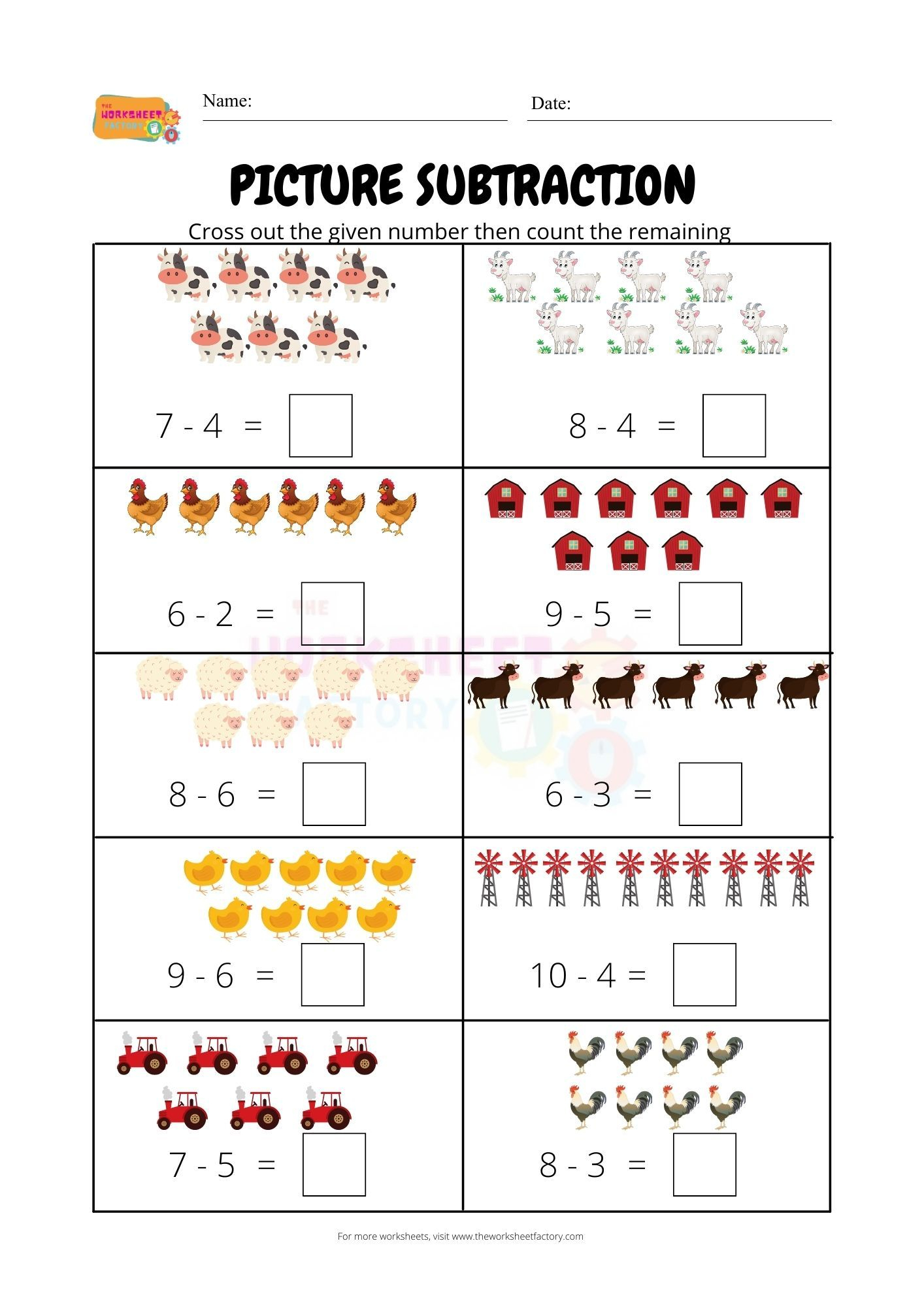 30 Subtraction Worksheets Kindergarten Free