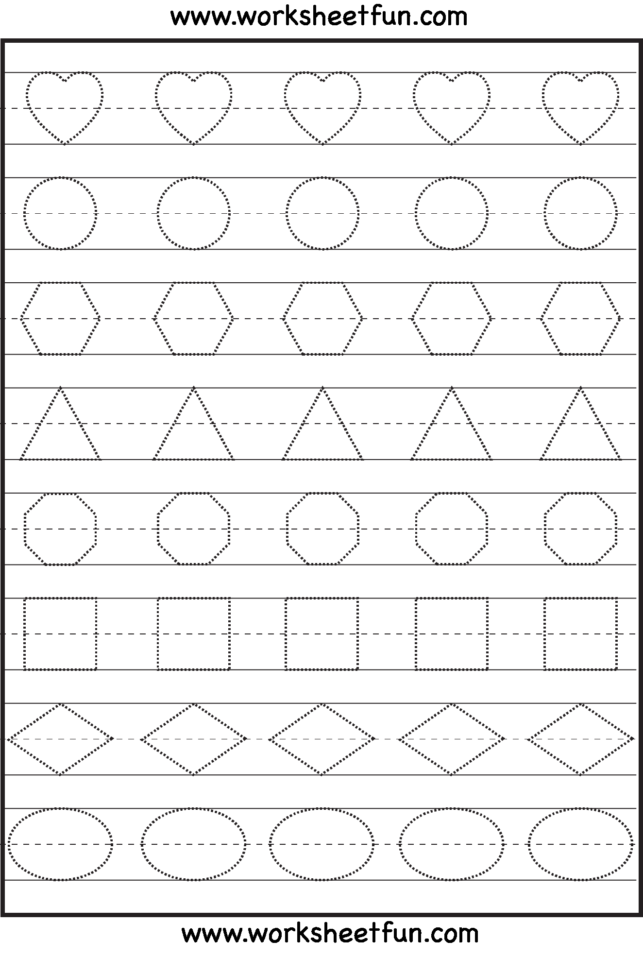 30 Worksheets For Preschool Kindergarten To Trace Shapes, Colors