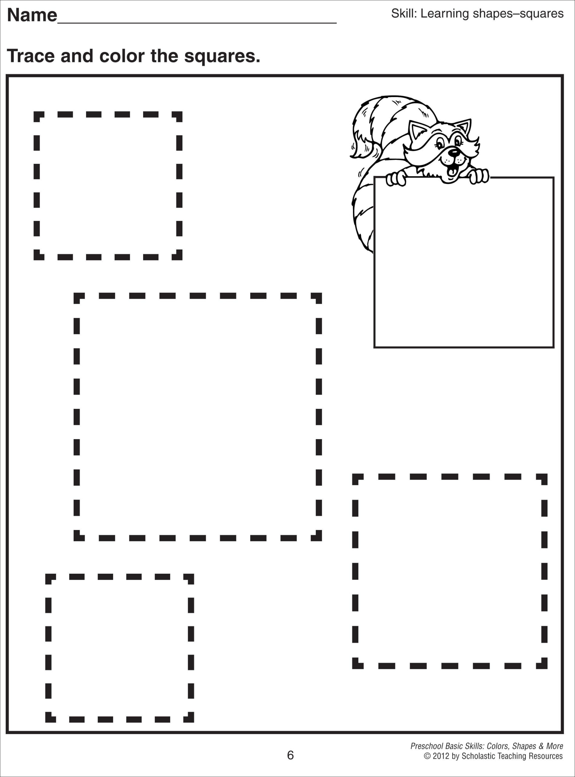 30 Worksheets For Preschool Kindergarten To Trace Shapes, Colors