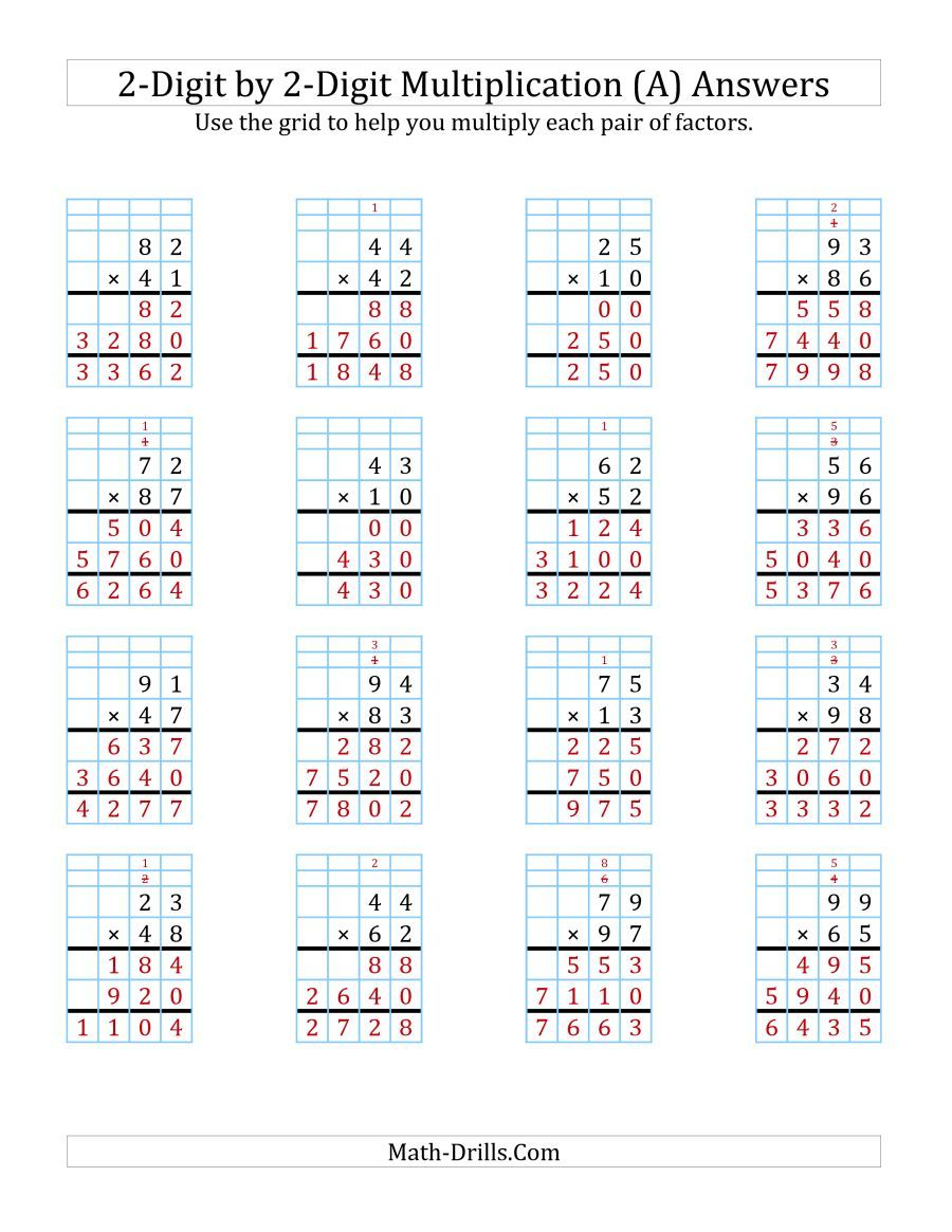 35 2 Digit Multiplication Worksheets For Grade 2 Division