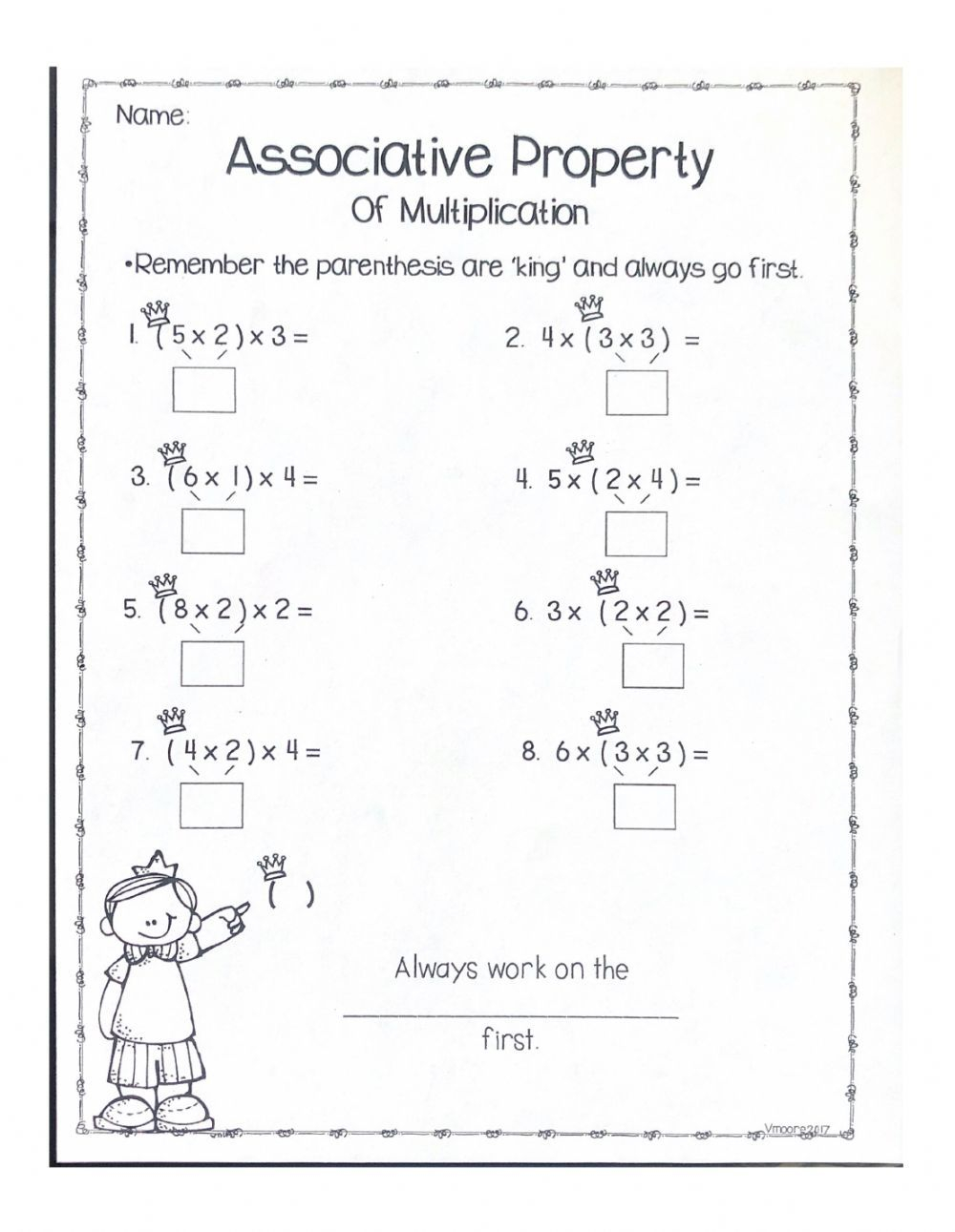 35 Associative Property Of Multiplication 3Rd Grade Worksheets