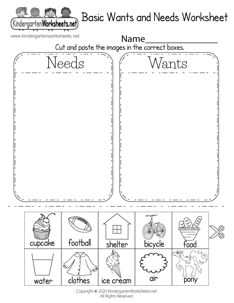 35 Basic Needs Worksheets For Kids Kindergarten