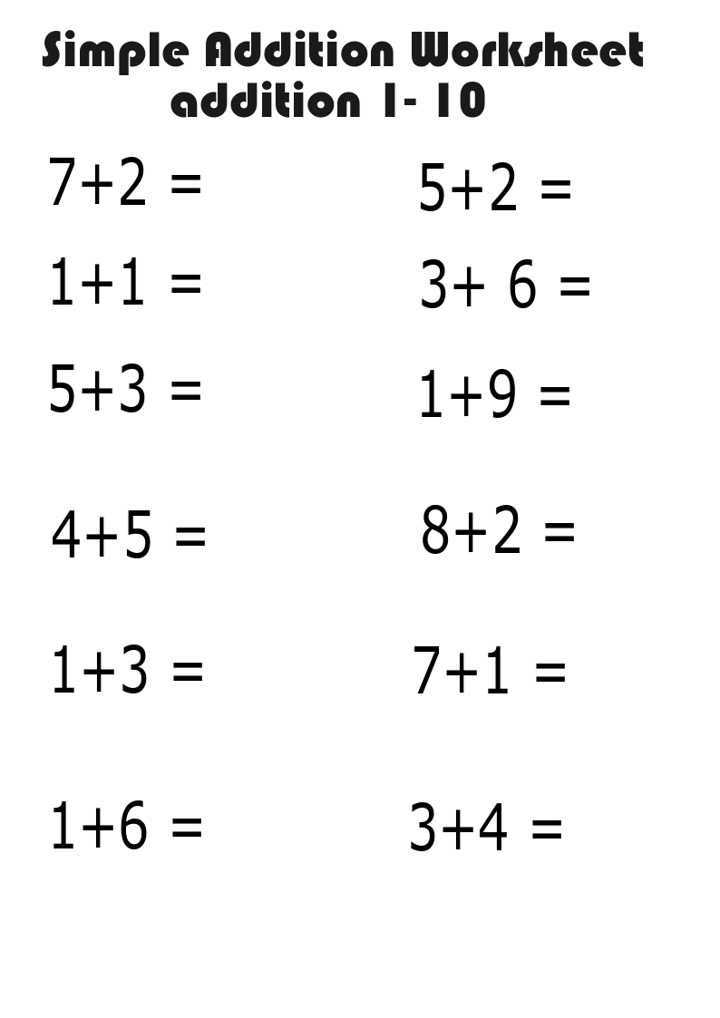 35 Easy Math Addition Worksheets