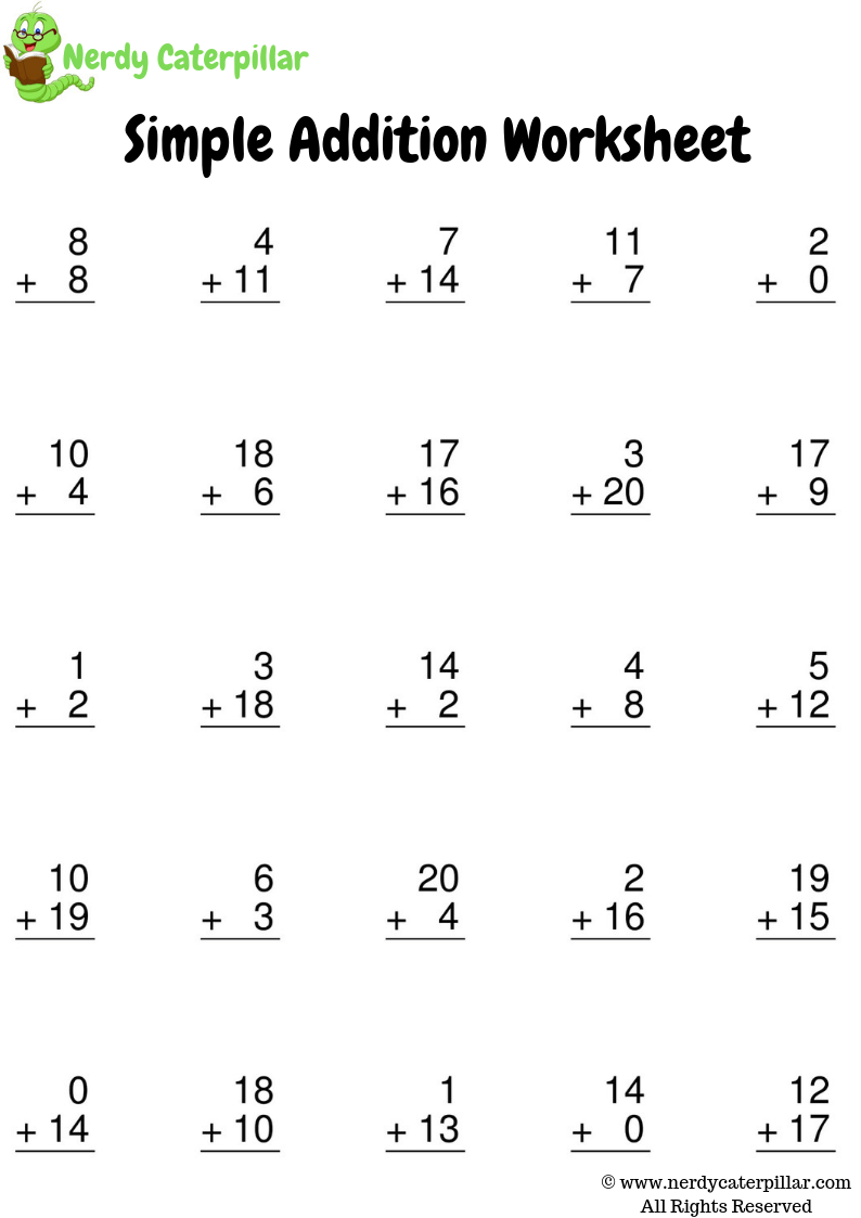 35 Easy Math Addition Worksheets