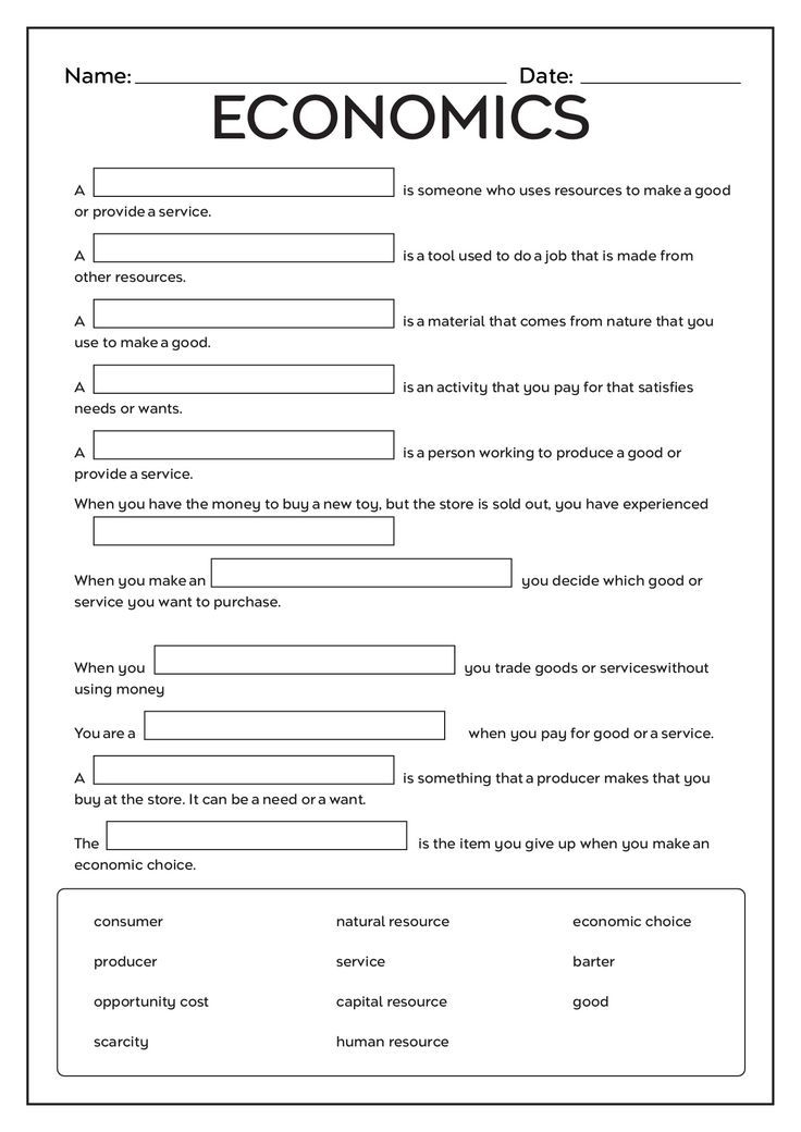 35 Economics Worksheets For 2Nd Grade