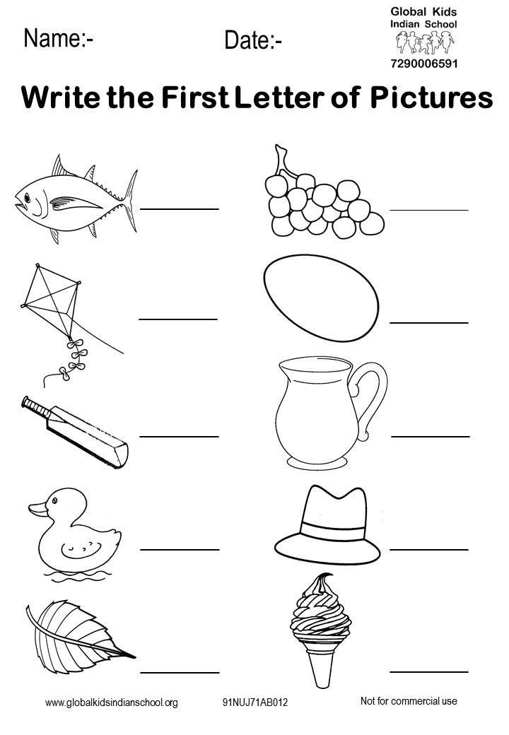 35 English Worksheets For Kindergarten Black And White