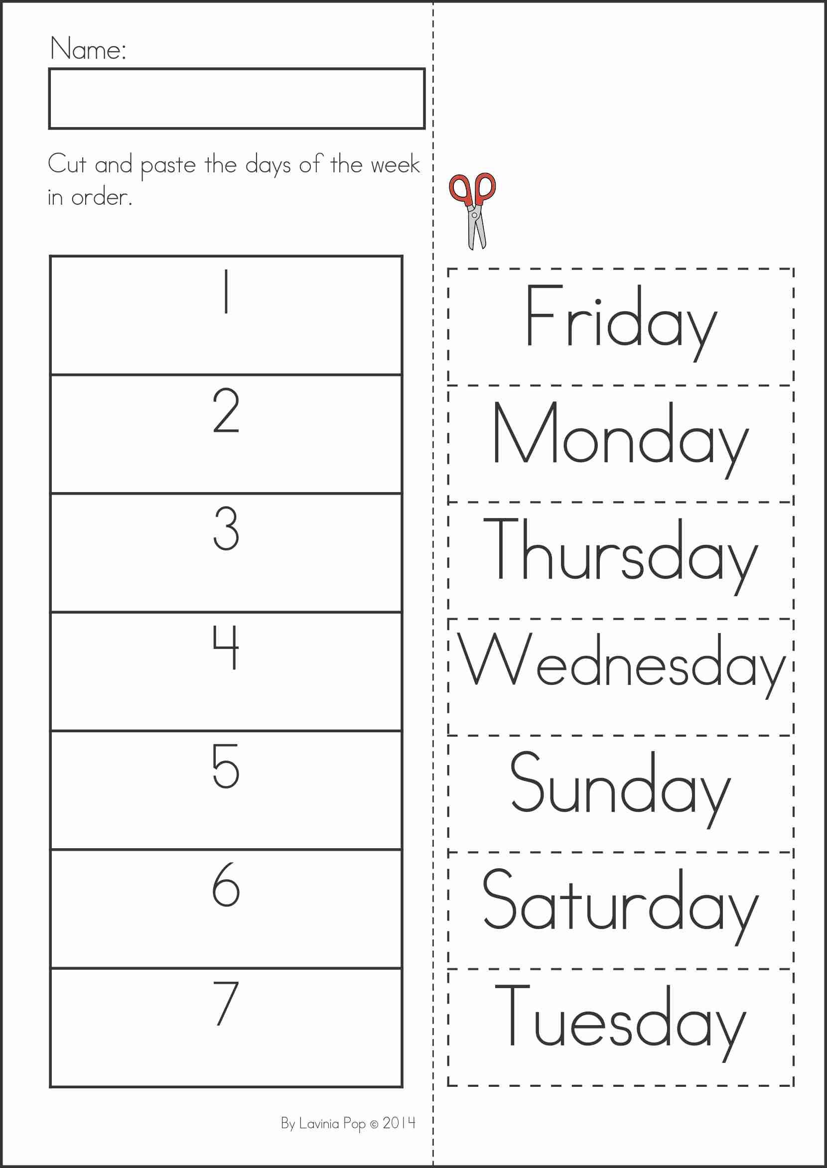 35 Free Calendar Worksheets Kindergarten