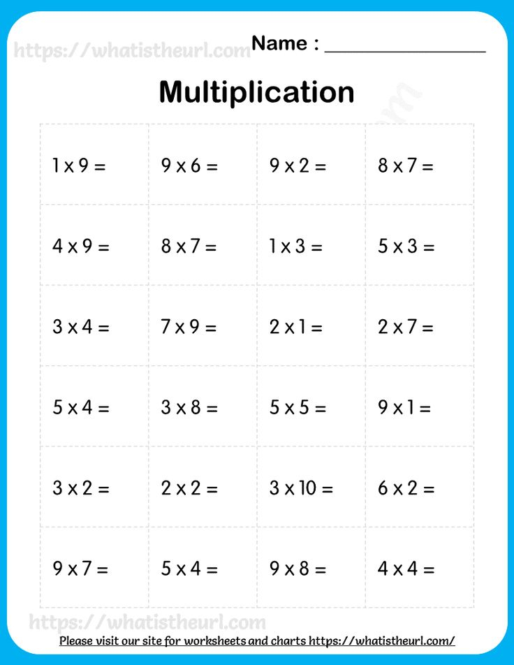 35 Grade 4 Multiplication Worksheets 1-10