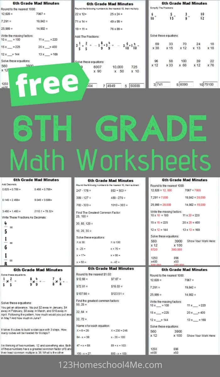 35 Grade 6 Math Worksheets Term 3