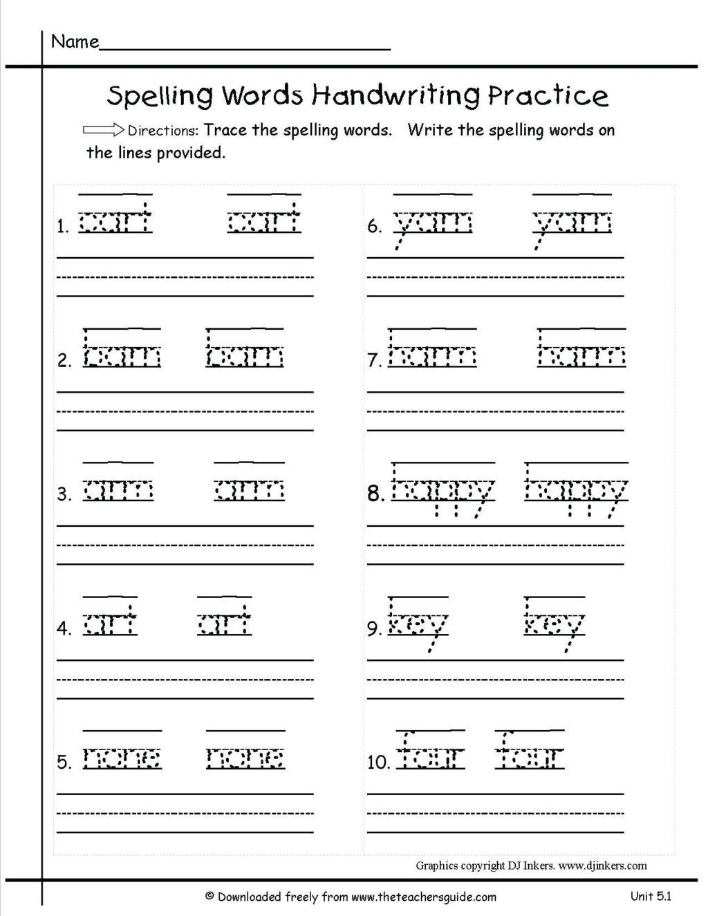 35 Handwriting Worksheets Free Printable 2Nd Grade