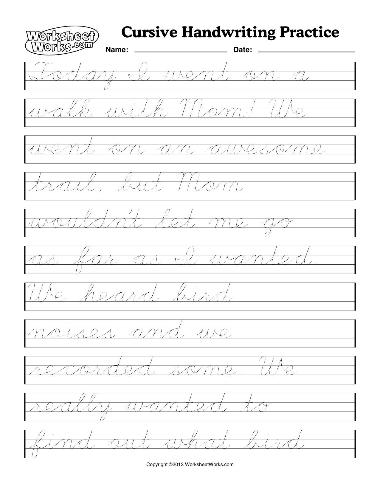 35 Handwriting Worksheets Free Printable 2Nd Grade