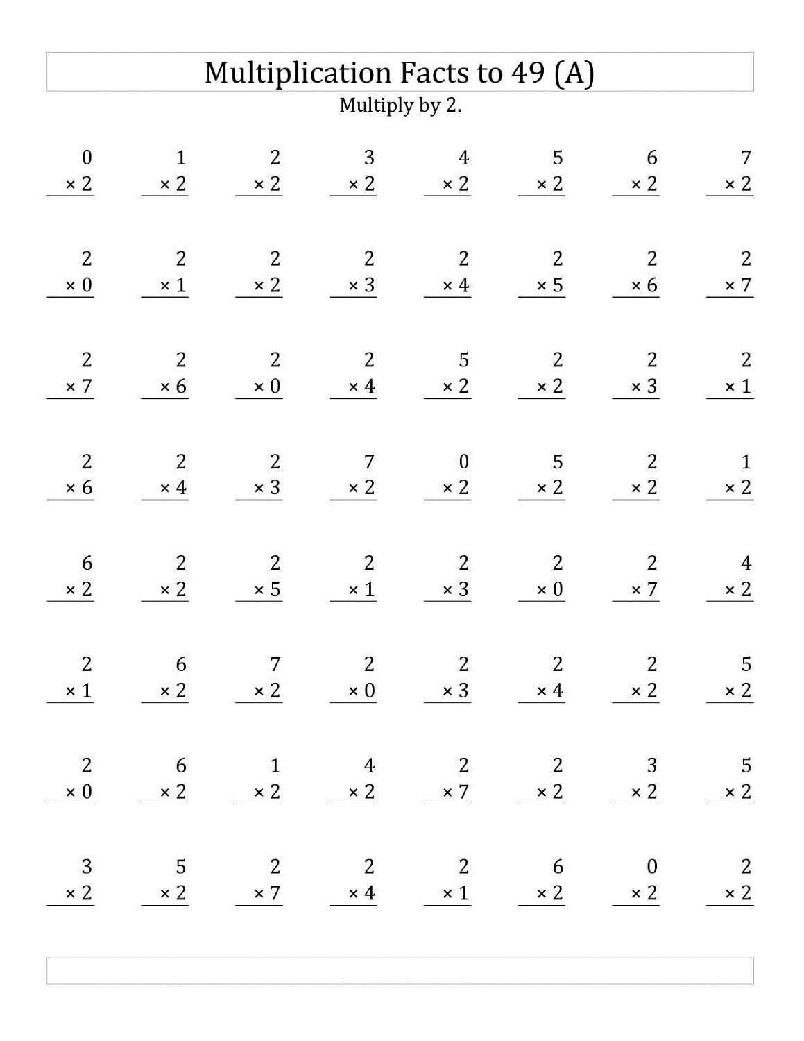 35 Multiplication By 2 Worksheets Grade 1