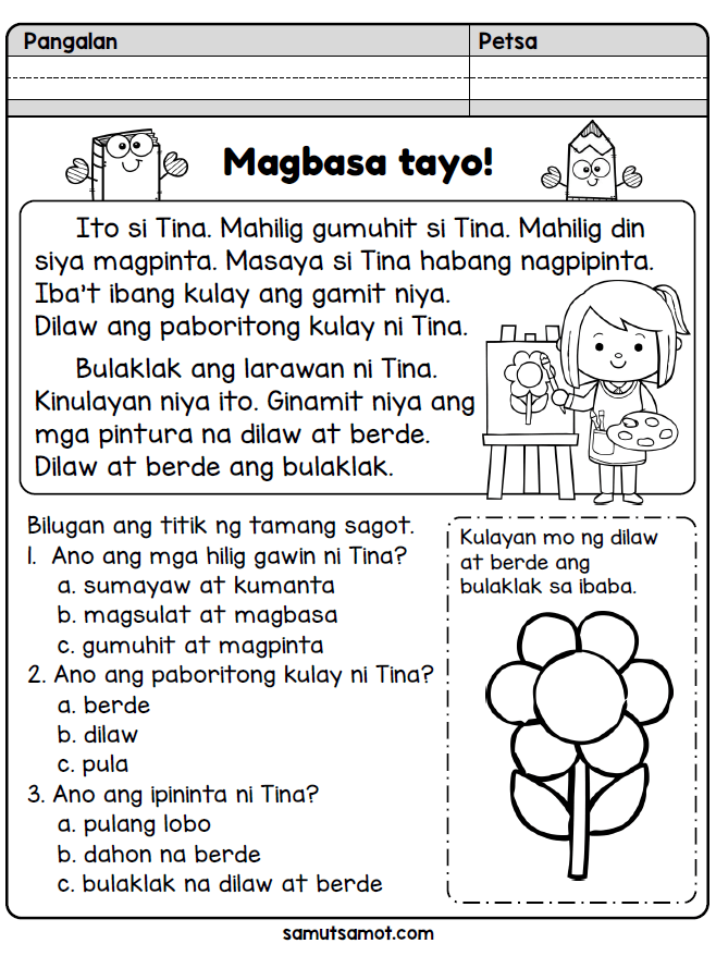 35 Reading Practice Worksheets Kindergarten Tagalog