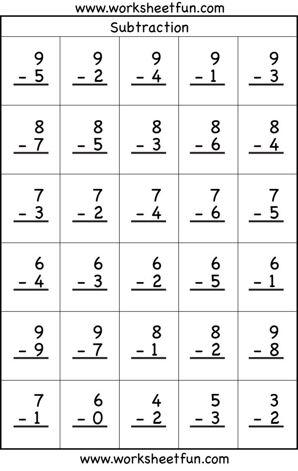 35 Subtraction Worksheets Kindergarten Free