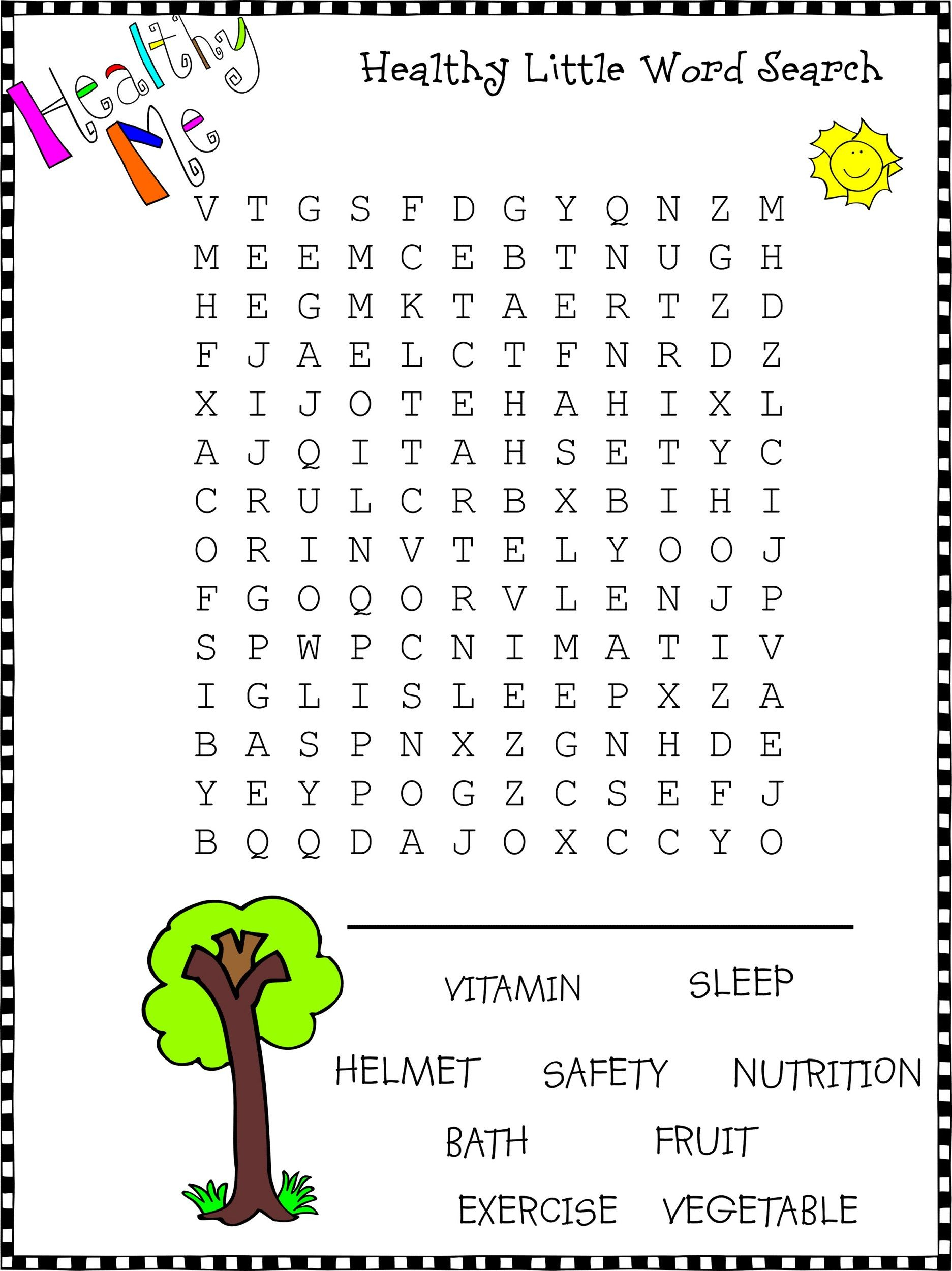 35 Word Search Worksheets For Kindergarten