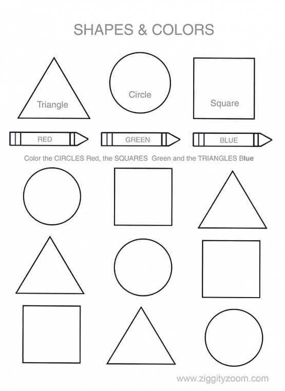 35 Worksheets For Preschool Kindergarten To Trace Shapes, Colors