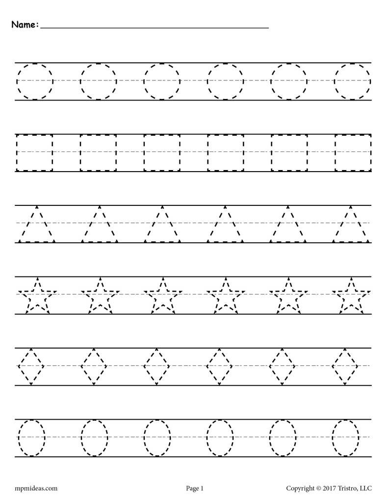 35 Worksheets For Preschool Kindergarten To Trace Shapes, Colors