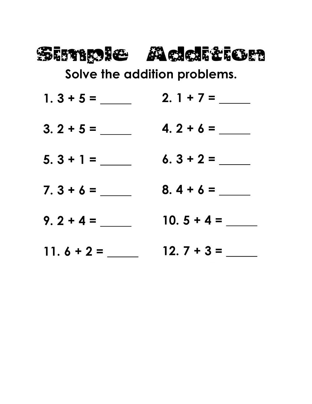 21 Easy Math Addition Worksheets