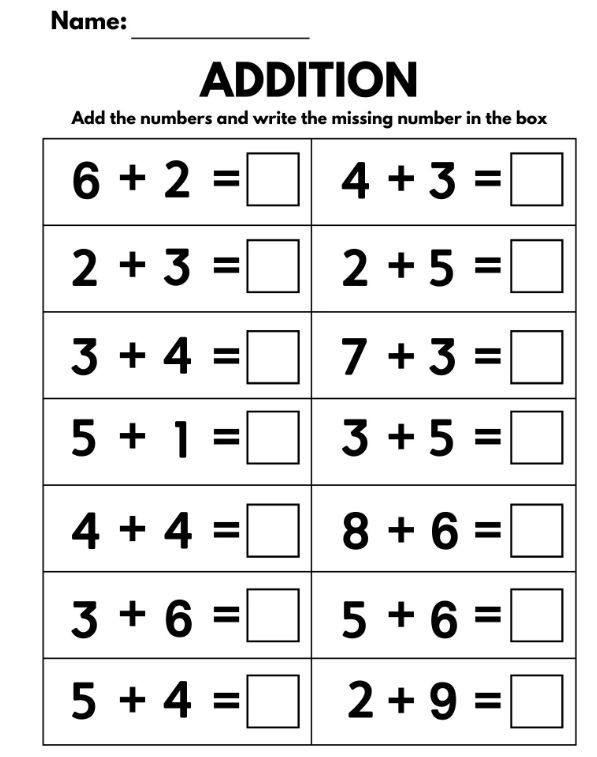 21 Easy Math Addition Worksheets