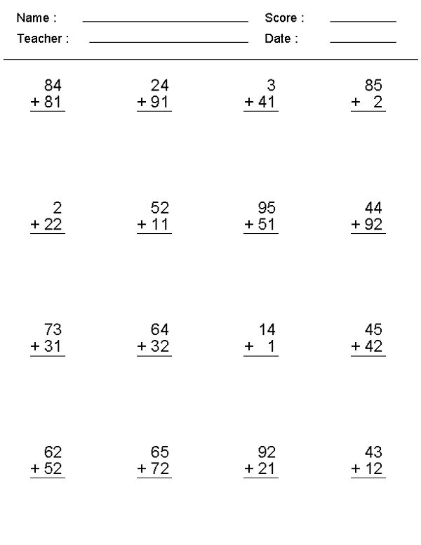 21 Easy Math Addition Worksheets