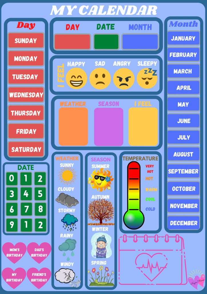 21 Free Calendar Worksheets Kindergarten